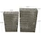 Gray Metal Storage Basket with Matching Lids Set of 2 22", 19"